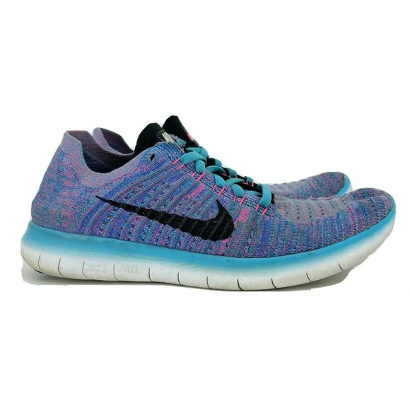 Nike Shoes - #116 Nike Free RN Flyknit Motion Women’s Running Shoes 9 Purple Blue 831070-401